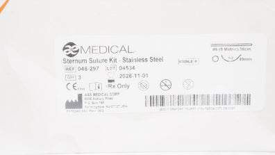 A&E Medical 046-297 MYO/WIRE II Sternotomy Stre Kit Stainless Steel- pack of 3